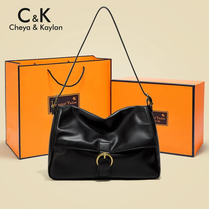CHEYA &KAYLAN is popular this year with a sense of luxury shoulder bag, soft leather commuter messenger bag, small bag, women's crossbody bag