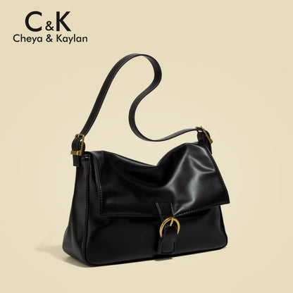 CHEYA &KAYLAN is popular this year with a sense of luxury shoulder bag, soft leather commuter messenger bag, small bag, women's crossbody bag