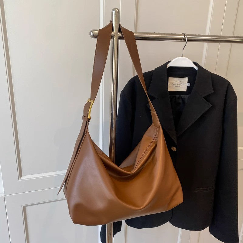 Zhao Zhaoyi's large-capacity tote bag for women, 2026 new premium genuine leather commuter crossbody bag